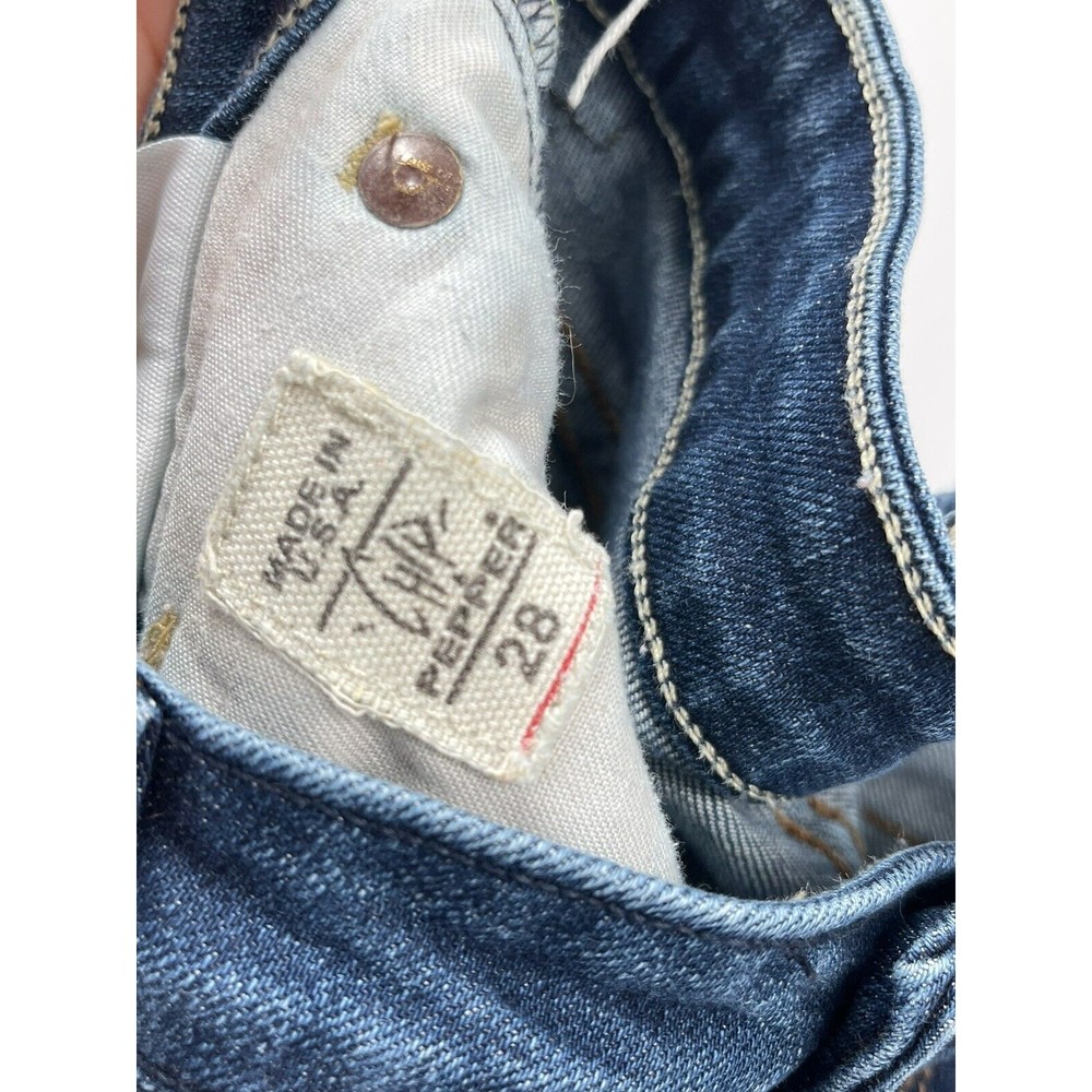 Chip & Pepper 28 Bootcut Jeans Women Blue Medium Wash Low Rise Distressed USA - Picture 8 of 9